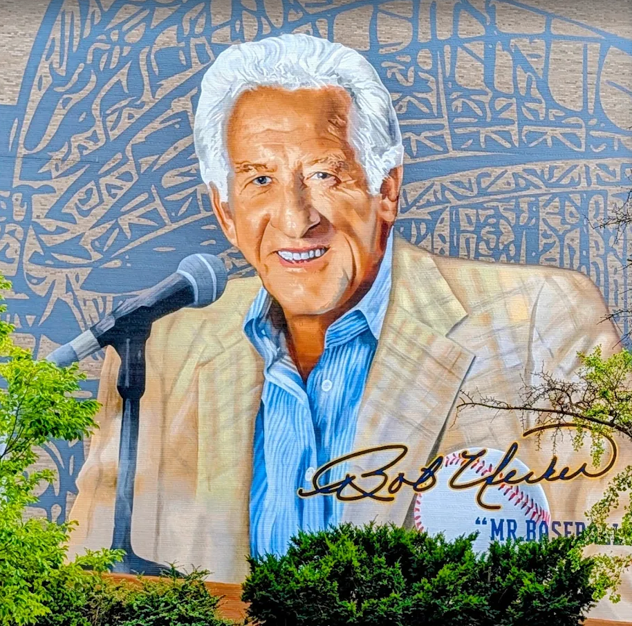 Bob Uecker mural by Mauricio Ramirez